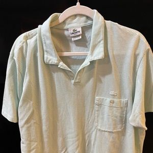 Lacoste Striped Mint Green Pocket Slim Fit Polo Shirt — Mens 9 (3XL)